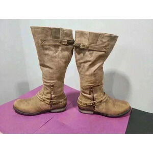 Women's Chelsea Moreland Brown High Riding Boots Size 8.5 M